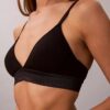 Icon Bralette Triangular em Algodão Modal Metalizado com Forro Ligeiro