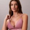 Icon Bralette Triangular em Algodão Modal Metalizado com Forro Ligeiro