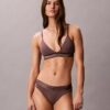 Icon Bralette Triangular em Algodão Modal Metalizado com Forro Ligeiro