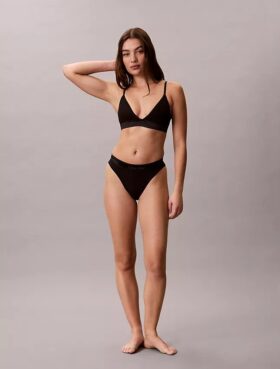 Icon Bralette Triangular em Algodão Modal Metalizado com Forro Ligeiro