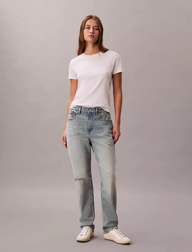 Jeans com corte Mom Jeans com corte Mom