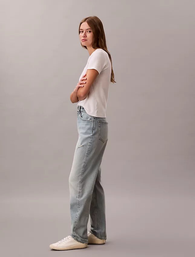Jeans com corte Mom Jeans com corte Mom