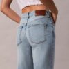 Jeans curtos de cintura alta em mistura de Lyocell Jeans curtos de cintura alta em mistura de Lyocell