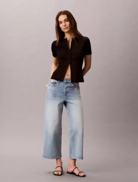 Jeans curtos de perna larga Jeans curtos de perna larga