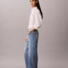 Jeans curtos de perna larga