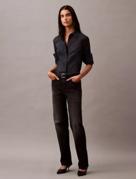 Jeans de algodão e caxemira descontraídos Jeans de algodão e caxemira descontraídos