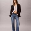 Jeans de algodão e linho com corte reto dos anos 90 Jeans de algodão e linho com corte reto dos anos 90