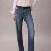 Jeans de algodão e linho com corte reto dos anos 90 Jeans de algodão e linho com corte reto dos anos 90