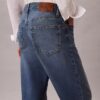 Jeans de algodão e linho com corte reto dos anos 90 Jeans de algodão e linho com corte reto dos anos 90