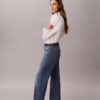 Jeans de algodão e linho com corte reto dos anos 90 Jeans de algodão e linho com corte reto dos anos 90