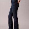 Jeans de cintura alta, curtos e largos Jeans de cintura alta, curtos e largos