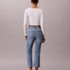 Jeans de cintura alta, curtos e largos Jeans de cintura alta, curtos e largos