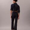 Jeans de cintura alta, curtos e largos Jeans de cintura alta, curtos e largos