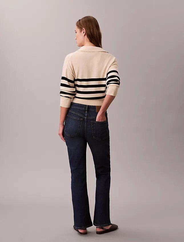 Jeans de cintura alta, curtos e largos Jeans de cintura alta, curtos e largos