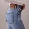 Jeans de cintura alta, curtos e largos Jeans de cintura alta, curtos e largos