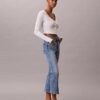 Jeans de cintura alta, curtos e largos Jeans de cintura alta, curtos e largos