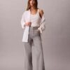 Jeans de cintura superalta e perna larga Jeans de cintura superalta e perna larga