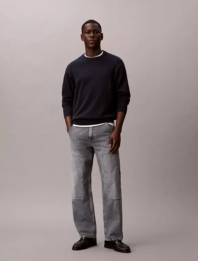 Jeans de corte reto Jeans de corte reto