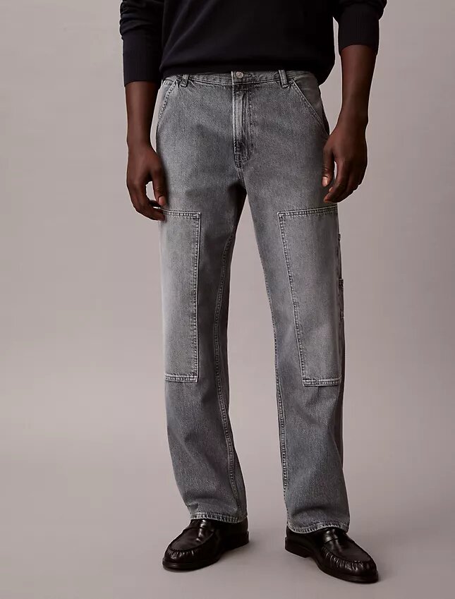 Jeans de corte reto Jeans de corte reto