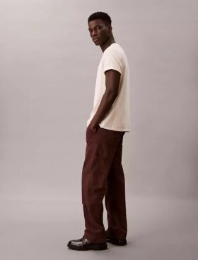 Jeans de corte reto estilo carpinteiro