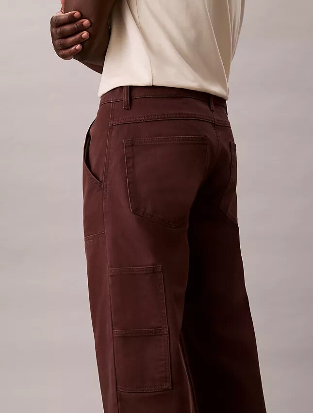 Jeans de corte reto estilo carpinteiro Jeans de corte reto estilo carpinteiro