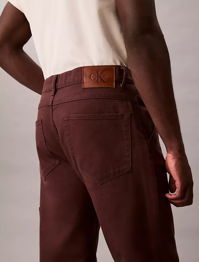 Jeans de corte reto estilo carpinteiro Jeans de corte reto estilo carpinteiro