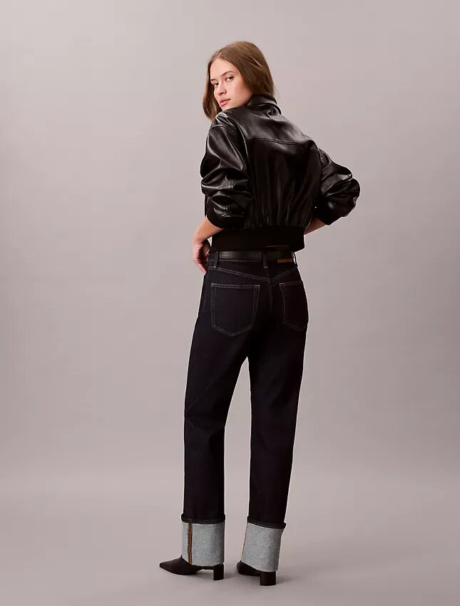 Jeans de ganga largos com bainha reta Jeans de ganga largos com bainha reta