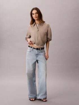 Jeans de ganga largos de cintura baixa Jeans de ganga largos de cintura baixa