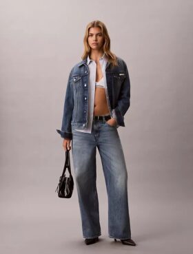 Jeans de ganga largos de cintura baixa