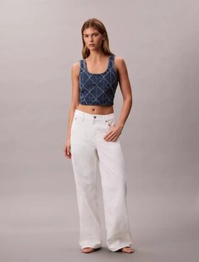 Jeans de ganga largos de cintura baixa