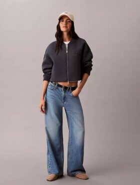 Jeans de ganga largos de cintura baixa Jeans de ganga largos de cintura baixa