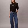 Jeans de ganga largos de cintura baixa Jeans de ganga largos de cintura baixa