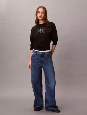 Jeans de ganga largos de cintura baixa Jeans de ganga largos de cintura baixa