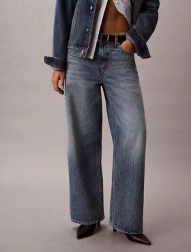 Jeans de ganga largos de cintura baixa