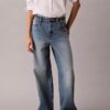 Jeans de ganga largos de cintura baixa Jeans de ganga largos de cintura baixa