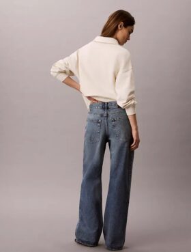 Jeans de ganga largos de cintura baixa