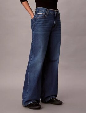 Jeans de ganga largos de cintura baixa Jeans de ganga largos de cintura baixa