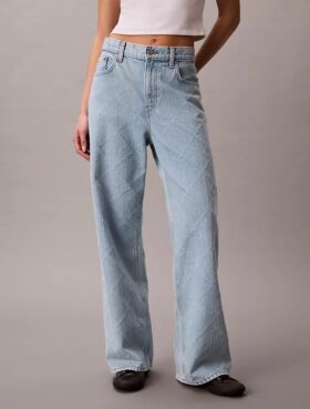 Jeans de ganga largos de cintura baixa Jeans de ganga largos de cintura baixa