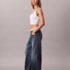 Jeans de ganga largos de cintura baixa Jeans de ganga largos de cintura baixa