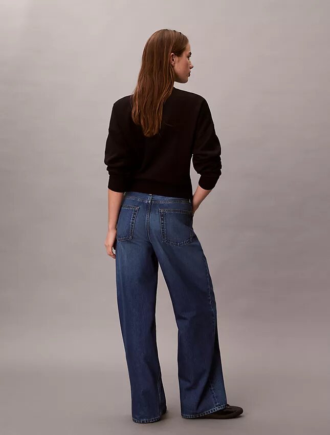 Jeans de ganga largos de cintura baixa Jeans de ganga largos de cintura baixa