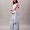 Jeans de ganga largos de cintura baixa