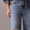 Jeans de ganga largos de cintura baixa Jeans de ganga largos de cintura baixa