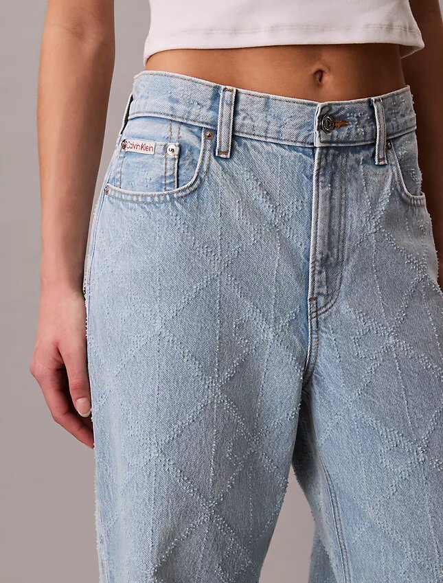 Jeans de ganga largos de cintura baixa Jeans de ganga largos de cintura baixa