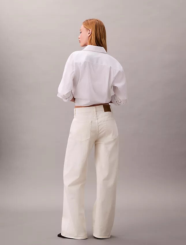Jeans de ganga largos de cintura baixa Jeans de ganga largos de cintura baixa