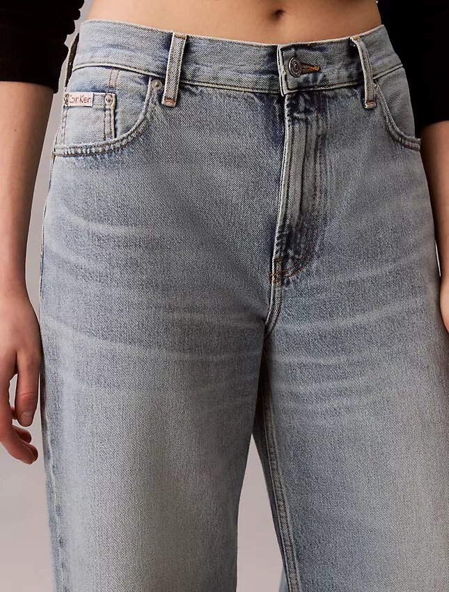 Jeans de ganga largos de cintura baixa Jeans de ganga largos de cintura baixa