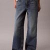 Jeans de ganga largos de cintura baixa Jeans de ganga largos de cintura baixa