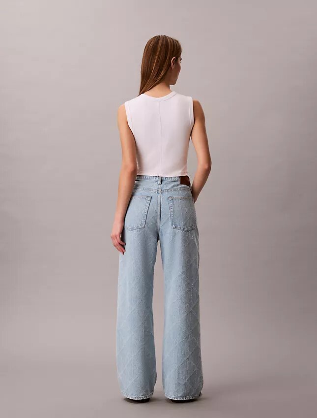 Jeans de ganga largos de cintura baixa Jeans de ganga largos de cintura baixa