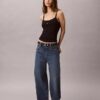 Jeans de ganga largos de cintura baixa Jeans de ganga largos de cintura baixa