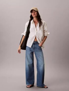 Jeans de perna larga