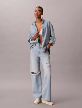 Jeans de perna larga